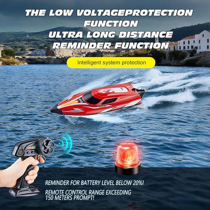 jaming 2.4Ghz RC Boat25KPH Fast Speed RC Boat14 inch Remote Control Boats for Kids and Adults Waterproof Toy Boats for Lakes &amp Pools Gifts for Kids Boys (Red)