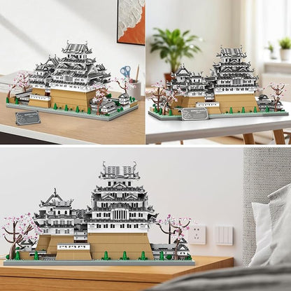 Reobrix Japanese Himeji Castle Building Block Sets for Adults 55017 1:127 Japanese Architecture Model Large Landmark Building Set Home Office Decoration Gift for Adults (7105PCS)