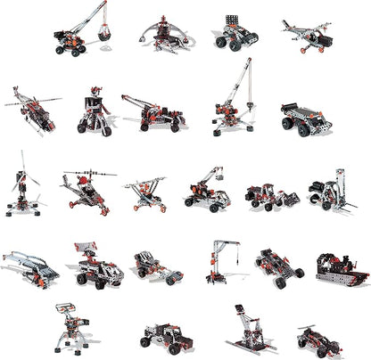 MECCANO Super Construction 25-in-1 Motorized Building Set STEAM Education Toy 638 Parts for Ages 10+