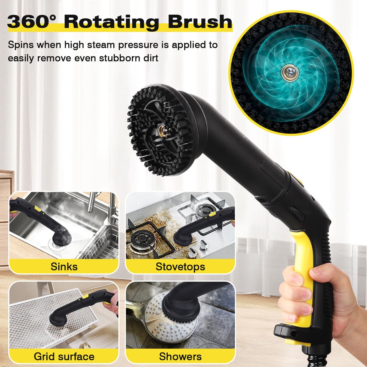 TVD Steam Cleaner, Steamer for Cleaning with 26 Accessories, Steam Cleaner for Home with 5M Extra-Long Power Cord for Home Floor Cleaning, Tile Detailing, Grout, Upholstery.