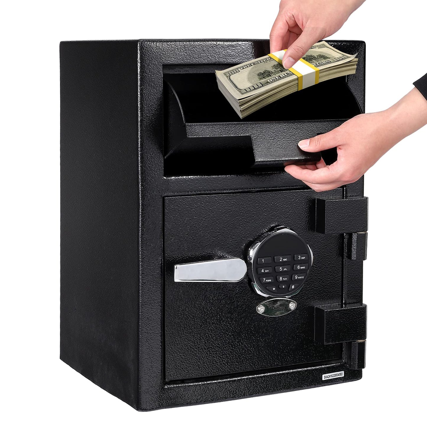 2.5 Cu.Ft Heavy Duty Drop Safe for Business With Digital Keypad, Depository Safe for Money with Drop Slot, 20" x 15.7"x 13.8", Office Safe Box for Money and Mail, Black