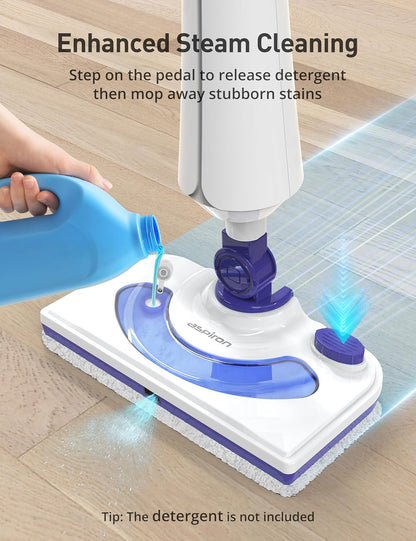 Skiennix 1300W Steam Mop Cleaner - Fast Heating 25s | Lightweight Floor Steamer for Hardwood & Tiles, 2 Washable Pads