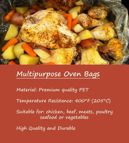 30×Oven Roasting Bags for Oven with Ties for Roasting Chicken, Meat & Fish Multi Purpose Food Safe Oven Bags for Baking Steaming Roasting Grilling Meal Prep (30, Medium)