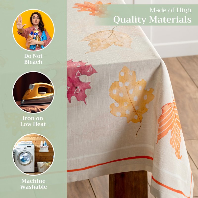 Maison d' Hermine Table Cloth Rectangle Table 100% Cotton 60 x 108 Inches Fall Tablecloth Reusable Everyday Use for Thanksgiving Christmas Decorations Dining Farmhouse Party (Colours of Autumn)