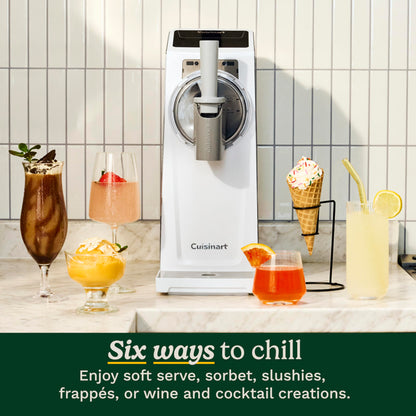 Cuisinart 6-in-1 Slushy & Soft-Serve Maker, Ice Cream Maker Machine Makes Soft-Serve Ice Cream, Slushies, Sorbet and More, Quick-Freeze Chill Technology Maintains Perfect Temperature, ICE-200