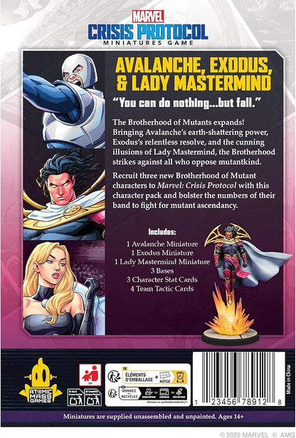 Asmodee Marvel: Crisis Protocol Avalanche Exodus &amp Lady Mastermind Character Pack - Tabletop Superhero Game Ages 14+ 2 Players 90 Minute Playtime