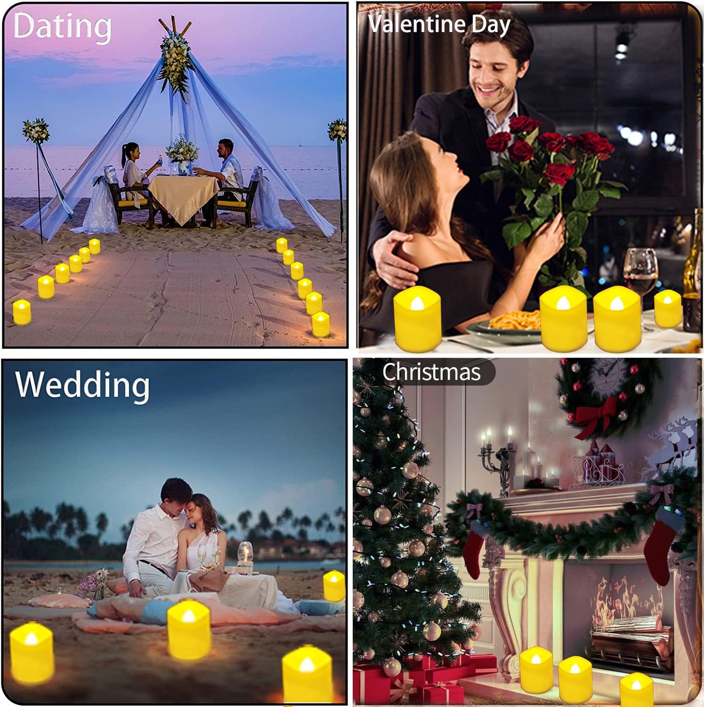 Jialine 12 Pack Rechargeable Battery Tea Lights with Remote Timer, Realistic Flickering Flameless Votive Led Tea Lights Candles, USB Tealights Candles for Halloween Wedding Christmas Home Décor
