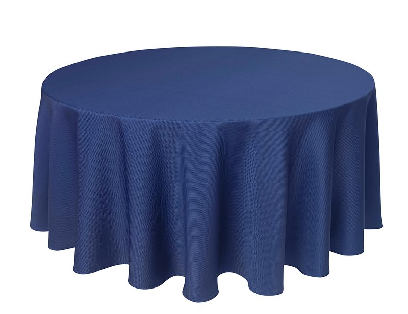Biscaynebay Textured Fabric Round Tablecloths 90", Navy Water Resistant Washable Table Cloths Circle Folding Table Covers Linen for Dining, Kitchen, Wedding & Parties etc