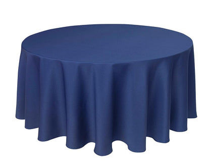 Biscaynebay Textured Fabric Round Tablecloths 90", Navy Water Resistant Washable Table Cloths Circle Folding Table Covers Linen for Dining, Kitchen, Wedding & Parties etc