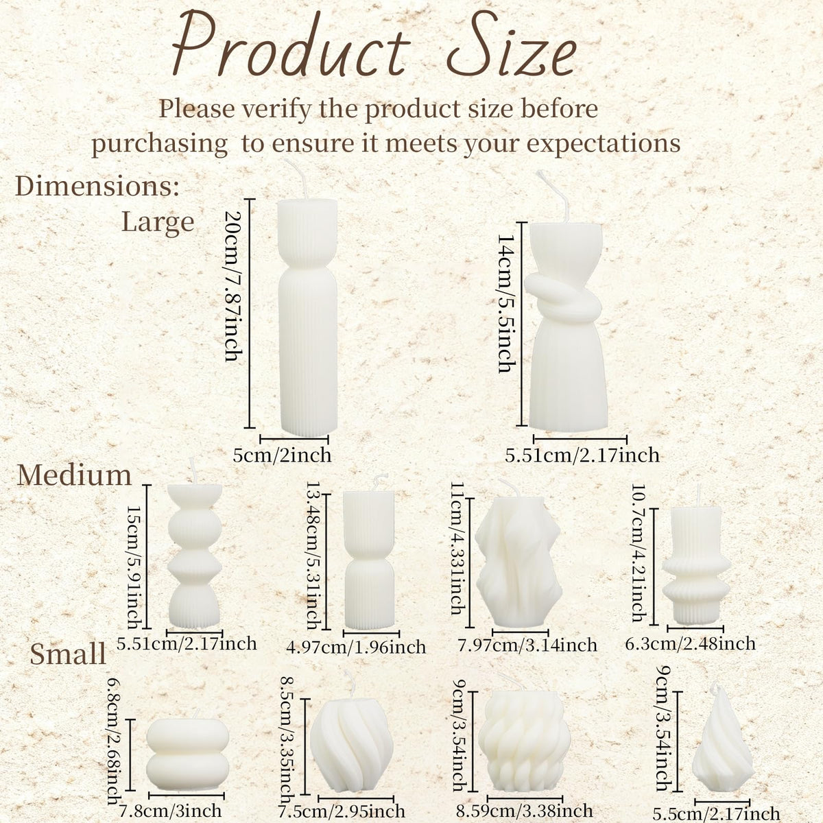 PEDOBALI 10 Pcs Pillar Candles White Aesthetic Modern Candles Set Soy Wax Handmade Ribbed Decor for Housewarming Gift, Home Decor, Table Decor, Shelf