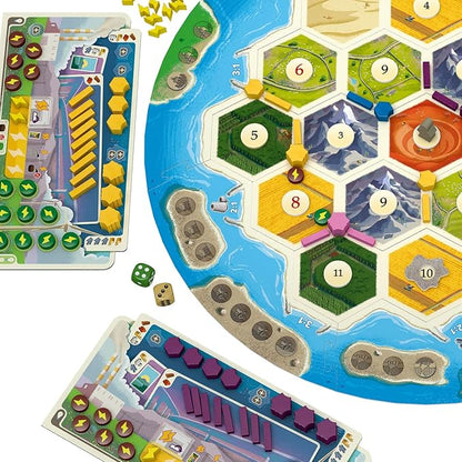 CATAN New Energies Board Game - Sustainable Resources &amp Strategy Classic Gameplay with a Modern Twist! Family Game for Kids and Adults Ages 12+ 3-4 Players 90 Min Playtime Made by CATAN Studi