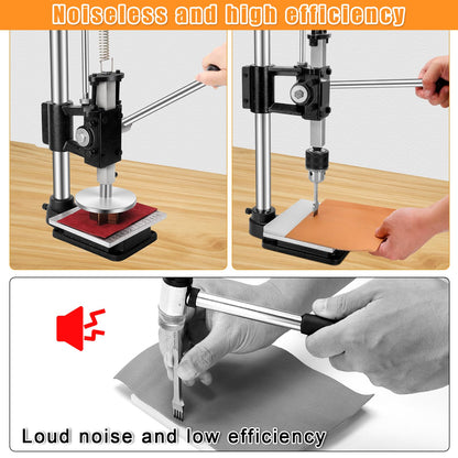 Leather Press Hole Puncher Leather Cutting Machine Hand Punching Machine for DIY Craft Punching Holes Cutting, Forming Pressing,Install Rivets and Snap Buttons