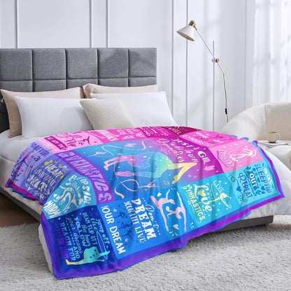 Gymnastics Blanket Gifts for Girls Soft Gymnastics Flannel Throw Blanket Gymnasts Lovers for Kids Birthday Gifts 50"X40"