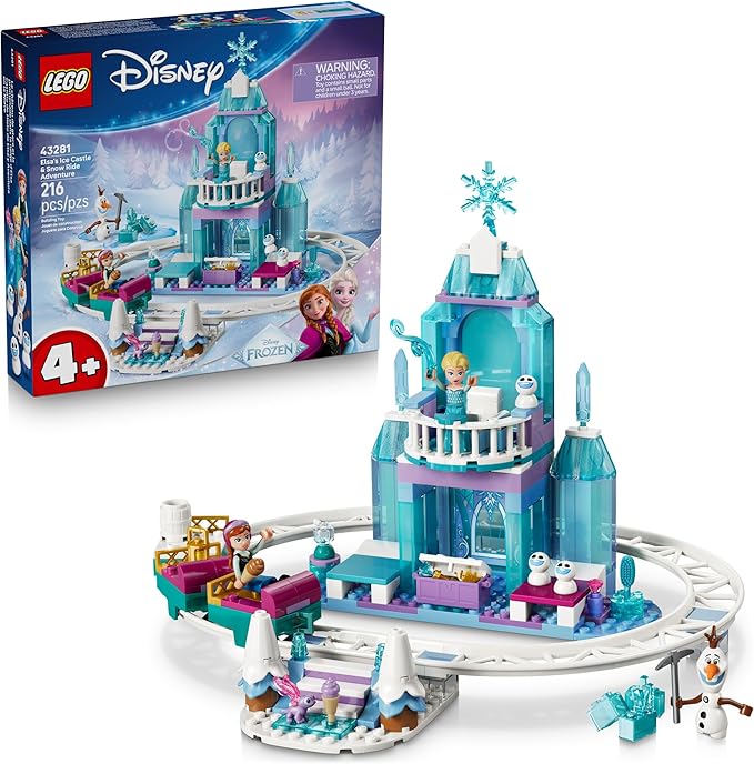 LEGO Disney Frozen Elsa’s Ice Castle &amp Snow Ride Adventure Building Toy - Frozen Toys for Girls &amp Boys Ages 4+ - Disney Gift for Kids - 43281