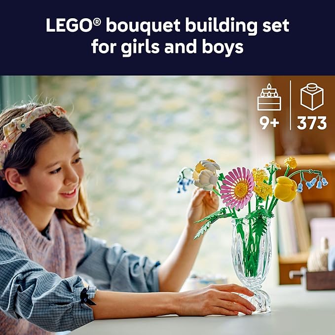 LEGO Botanicals Petite Sunny Bouquet Building Toy - DIY Floral Arrangement for Girls &amp Boys Ages 9+ - Gift for Birthdays - Bedroom Desk Home Decor - 10347