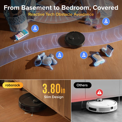 roborock Qrevo S Pro Robot Vacuum and Mop, 18,500Pa Suction, Multifunctional Dock with 167℉ Mop Self-Cleaning, Smart Obstacle Avoidance, Anti-Tangle Brush, Liftable Spinning Mop, Black