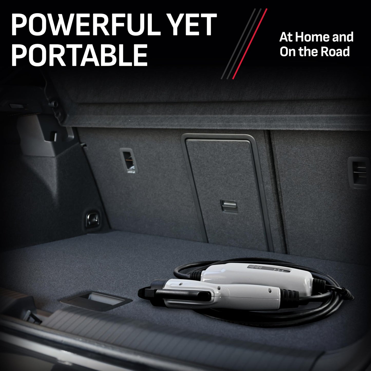 Schumacher Electric Level 1 Portable EV Charger, 12 Amp, 120 Volt, NEMA 5-15P Plug, Indoor/Outdoor Charging, J1772 Connector, 20 Foot Charging Cable, SEV1670