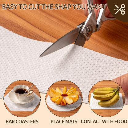 Shelf Liner for Kitchen Cabinets White- Food Safe, Non-Adhesive, and Waterproof - Easy to Clean and Reusable - Perfect for Shelves,Fridge,Drawers,Cupboard and Pantry Cabinets 12'' X 120 Inch