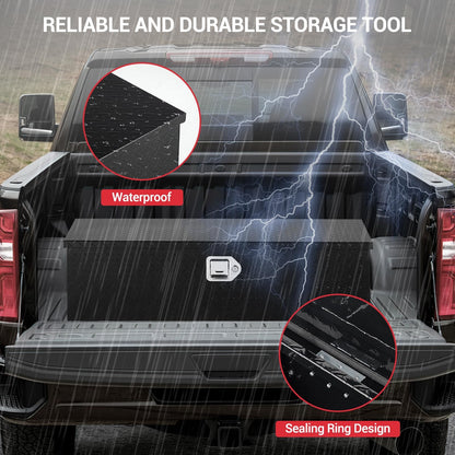 Garvee 48 Inch Truck Bed Tool Box, Heavy Duty Aluminum Pickup Tool Chest with Sliding Shelf, Waterproof & Rust-Resistant Storage Organizer for Truck, RV, Trailer, Silver