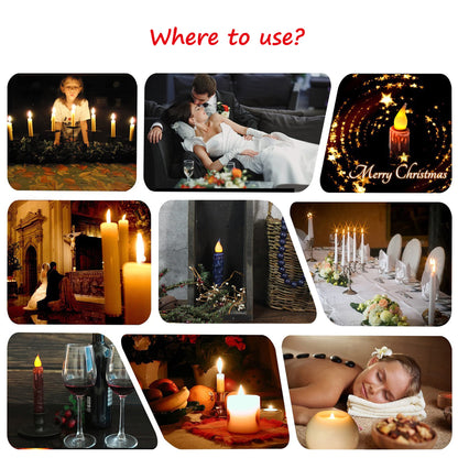 CVHOMEDECO. Real Wax Hand Dipped Battery Operated LED Timer Taper Candles Rustic Primitive Flameless Lights Decor, 4-3/4 Inch, Navy Blue, 2 PCS in a Package