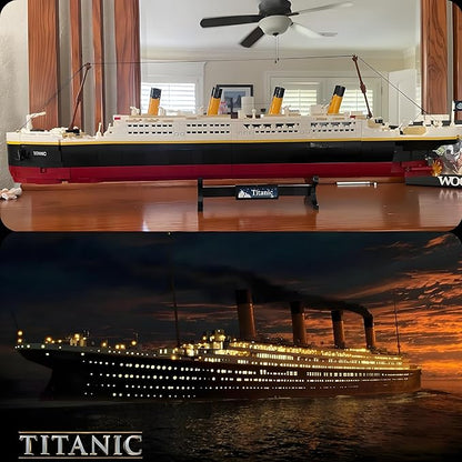 Titanic Model Kit -2022 Pieces Large Titanic Ship Building Blocks Set STEM Educational 3D Puzzle Toys Gifts for Kids and Adults Ideal Collectible Display Architecture for Home&amp Office Decor