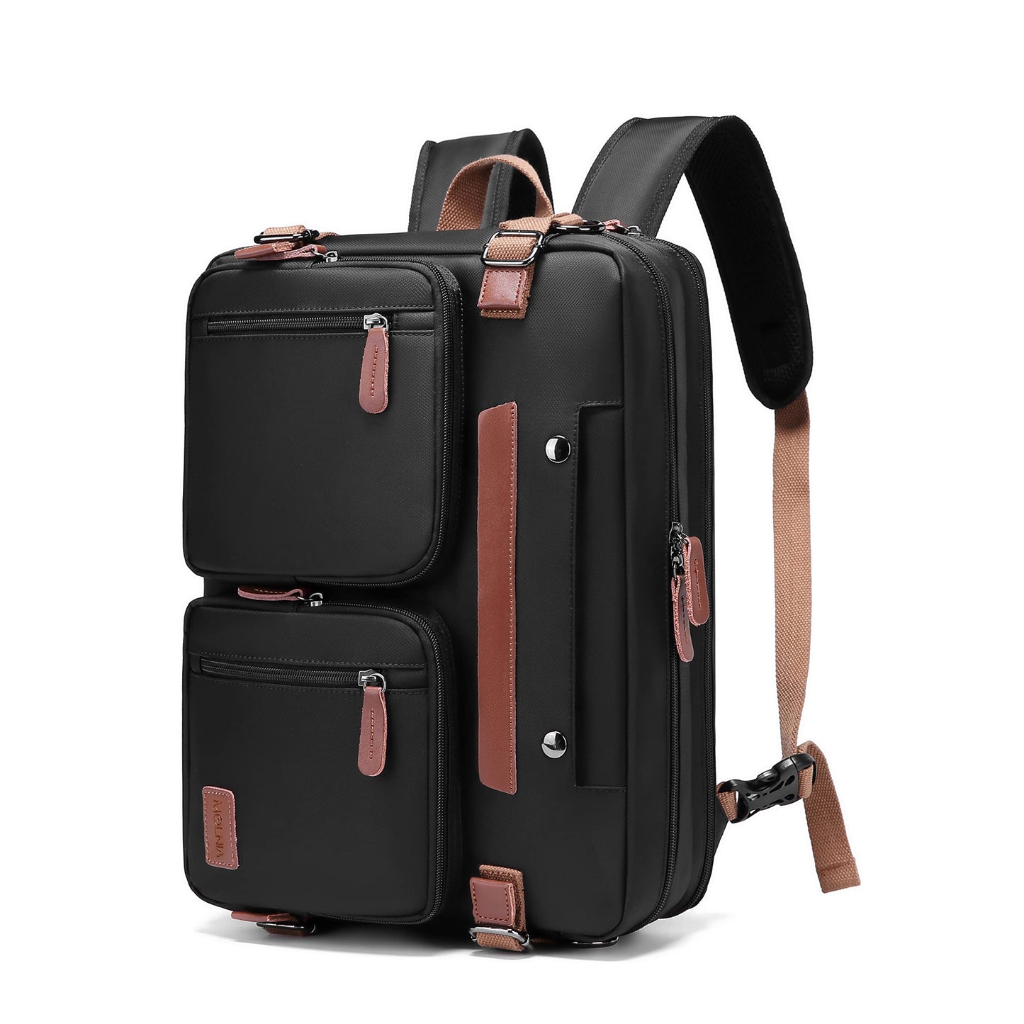 MOLNIA 15.6 inch Laptop Backpack for Men Women,3 in 1 Briefcases For Men,Messenger Bag Laotop Bag Computer Bags For Work College Travel, Black