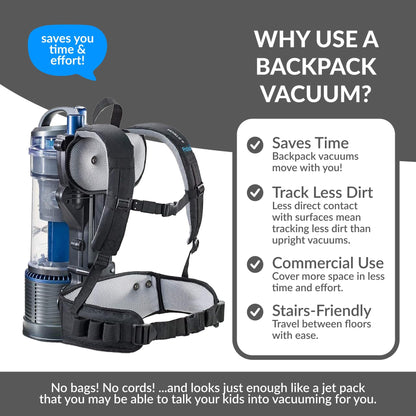Prolux 2.0 Bagless Backpack HEPA Vacuum - World’s Lightest Model