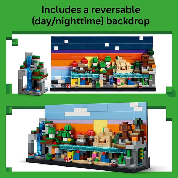 LEGO Minecraft Mini Biomes Building &amp Pretend Play Toy for Boys &amp Girls - Video Game Playset &amp Toy Figures for Preteens Ages 12 + - W/2 Minifigures &amp 3 Microfigures - Gift Idea for Bi