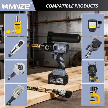 MMNZE Electric Hydraulic Pump 10000 psi, 200cc High Pressure Portable Manual Hydraulic Pump for Lifting Cylinder Puncher Crimper, Fitting ZG3/8