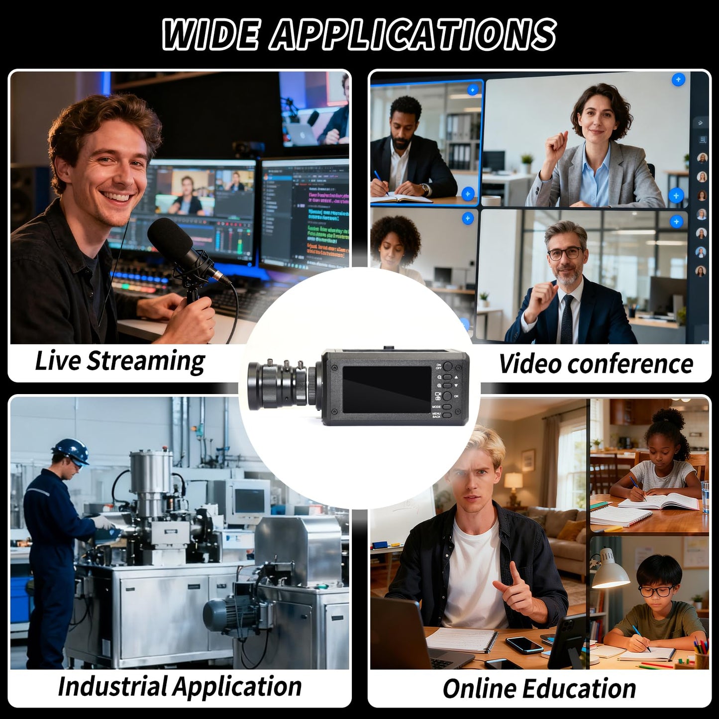 MOKOSE 4K Digital Camera 3" Screen 3840 * 2160/30FPS HDMI 1080P USB Webcam Support NP-F980 F970 F960 External Battery and 3.5MM Microphone with 5-12mm Manual Zoom Lens