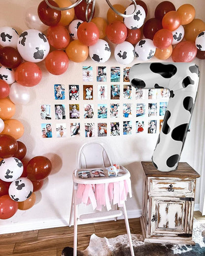 Cow Print Number 10 Balloon 40 inch, 10 Number Balloons, 10th Cow Farm Barnyard theme Birthday Decorations for Girls Boys Kids, 10 Year Old Party Supplies