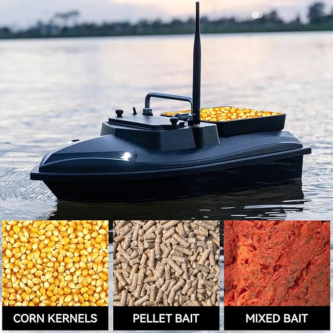 Bait Boats for Carp Fishing - Rc Fishing Bait Boat 2kg Loading with Spare Batteries Bait Boat Bag for Carp Fishing (Black)