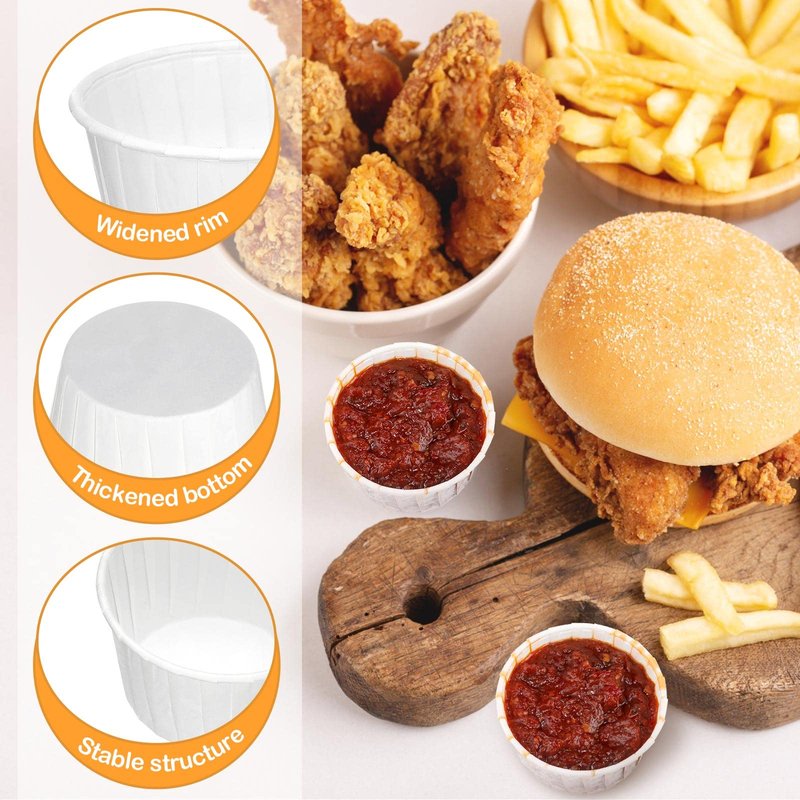 Gerrii 1600 Pack 4 oz Paper Souffle Cups Disposable Paper Souffle Cup Condiment Cups Ketchup Cup for Medication Distribution, Pills, Samples, Sauces, Food, Dessert (White)