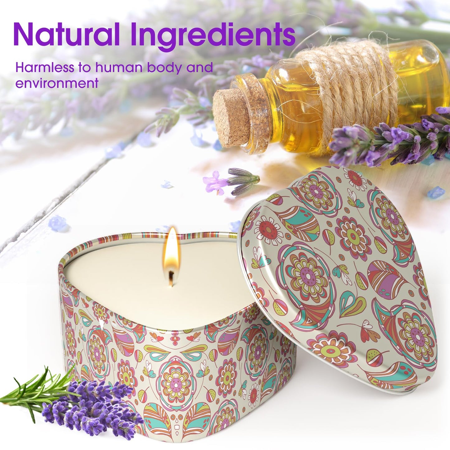 WarmEmbrace Scented Candles, 4 Pack Candles for Women, Candle Set 4 Different Scents, Natural Ingredients Soy Candle for Home, Present for Women