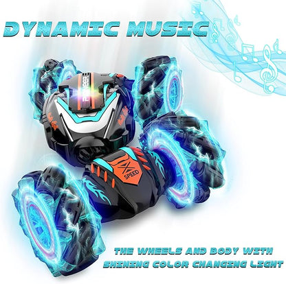 Remote Control Car Gesture Sensing RC Stunt Car 4 WD Transform Off Road for Rotating 2.4Ghz Hand Controlled Remote Control Twister Cars RC Cars for Kids Boys Girls Toy Gift Age 6 7 8 9 10 11 12 yr