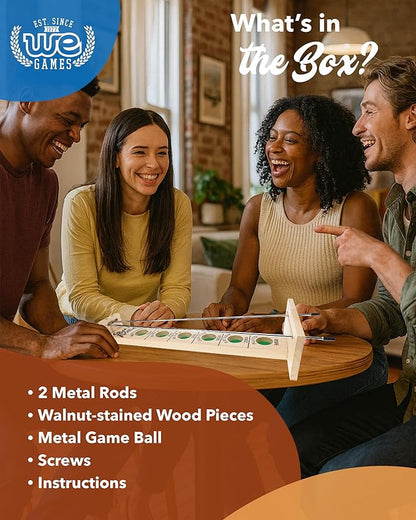 WE Games Shoot the Moon Game (20 Count) Large 18 inch Size Solid Natural Wood Retro Games for Adults Classic Table Top Board Game