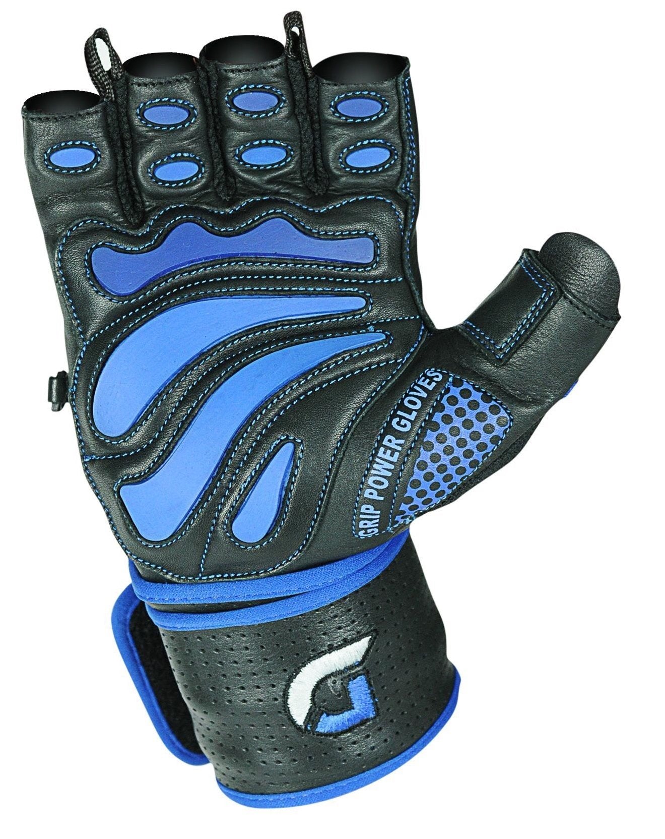 Elite Leather Gym Gloves with Built in 2" Wide Wrist Wraps Grip & Design for Weightlifting Power Lifting Bodybuilding & Strength Training Workout Exercises