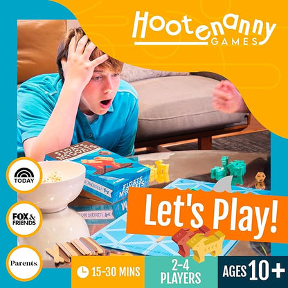 Hootenanny Games Floats McGoats Board Game | Build a Raft &amp Save Your Goats | Perfect for Family Games | 2-4 Players Ages 10+