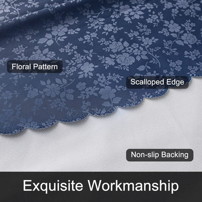 Smiry Round Table Cloth, Waterproof Heavy Duty Vinyl Tablecloths, Wipeable Washable Table Cover for Kitchen and Dining Room (Navy Blue, 70" x 70")