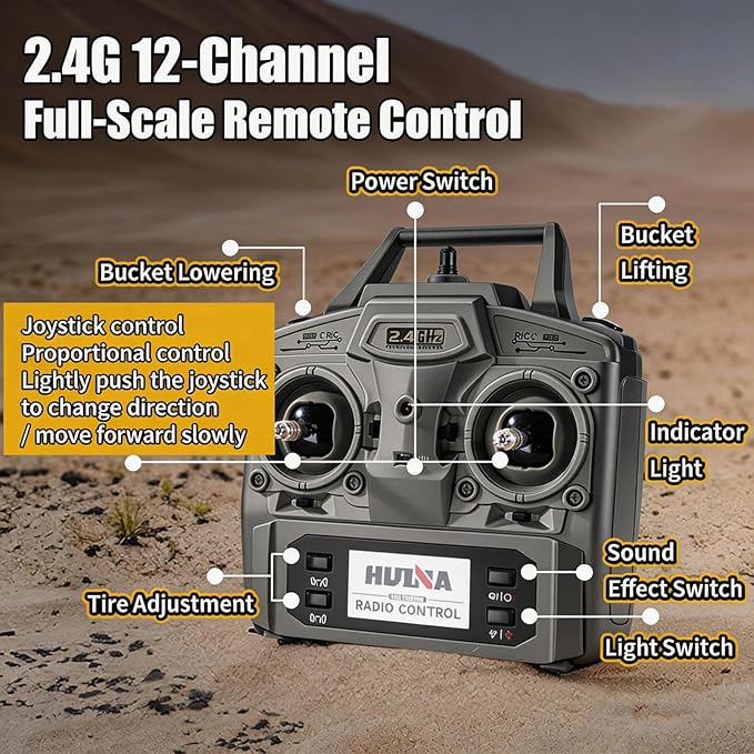 RC Dump Truck Toy 1:14 Scale 12 Channels Heavy RC Dump Truck 4WD Remote Control Construction Crawler with 6KG+ Load Full Suspension Lights/Sounds Gifts Ideas for Adults or Teens Age 15+