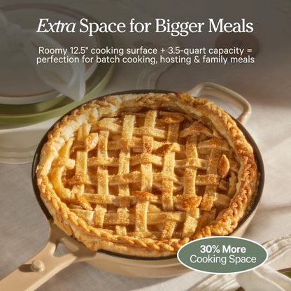 Our Place Large Always Pan | 12.5" Ceramic Pan with Modular Lid & Beechwood Spatula | Patented 10-in-1 Nonstick, Non-Toxic Cookware Made Without PFAS | Induction & Oven-Safe up to 450°F | Lavender