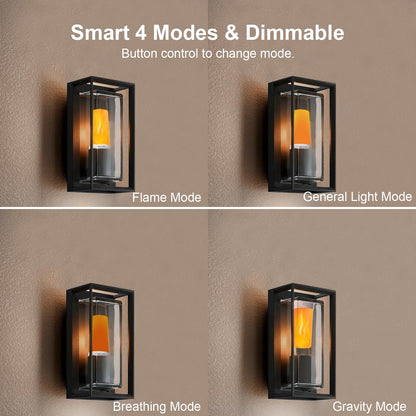 Morsatie【Upgraded LED Flame Light, Rechargeable Flickering Flameless Candles, 4 Modes Battery Operated Candles with Upside Down Effect, Waterproof LED Candles for Indoor Outdoor 1 PCS