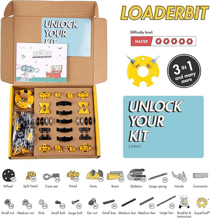 The Off Bits Build Your Own Excavator Toy 150+ Pcs Vehicle Construction Toys LoaderBit Educational Stem Building Toys STEAM Gift for Kids Engineering Kit for Kids 8 9 10 11 12 Years Old