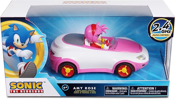 Sonic The Hedgehog Sonic Team Sonic Racing RC: Amy Rose - NKOK (683) 1:28 Scale 2.4GHz Remote Controlled Car 6.5' Compact Design Officially Licensed Sega Battery Powered Ages 6+