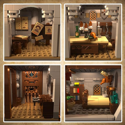 Medieval Castle Building Blocks for Adults Toy Buildings Set 2 in 1 Folding Model Kits for Teens Boy Girl 14+ Home Office Decor Birthday Sword of Holy Spirit Castle 2484PCS