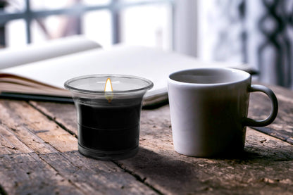 HYOOLA Clear Cup Scented Votive Candles - Black - 12 Hour Burn Time - 4 Pack - European Made