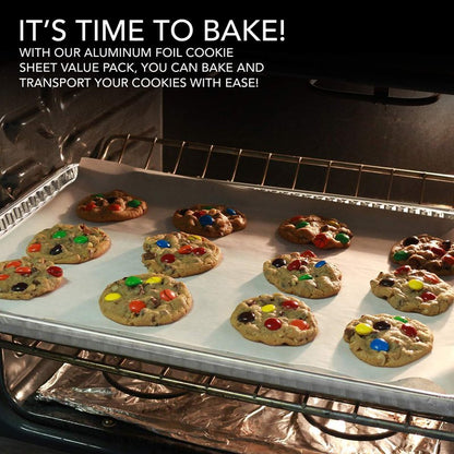 Stock Your Home Aluminum Pans - 15 Pack Disposable Aluminum Foil Trays - Reusable Nonstick Baking Sheets - 16 Inch x 11 Inch