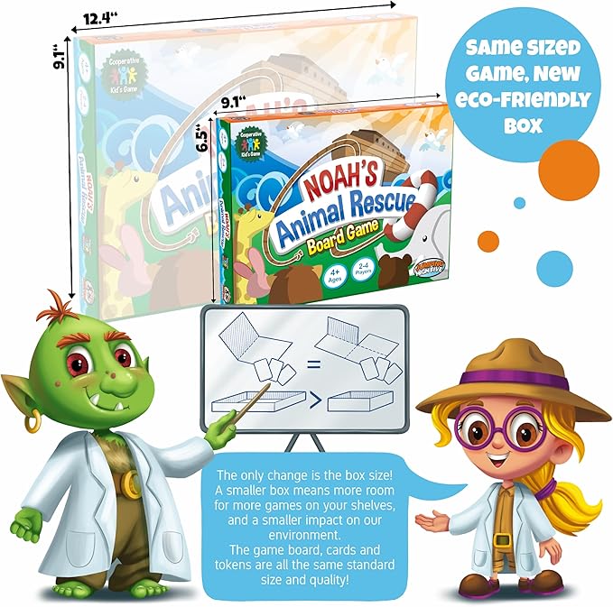 Noah’s Animal Rescue - Cooperative Noah’s Ark Animal Bible Story Board Game for Kids Ages 4+ No Reading Required and Easy to Learn Perfect for Family Game Night