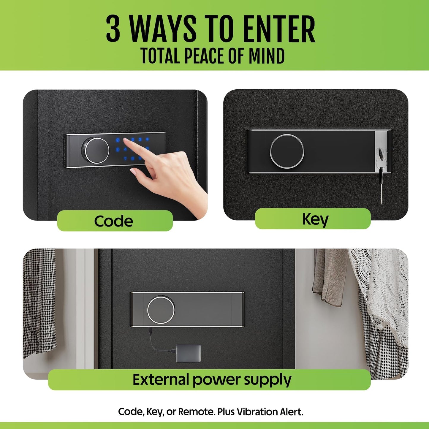 KAER 5.1 Cuft Money Safe for Home Drawer Safe Box with Mechanical Lock for Daily Cash & Keys Felt-Lined with Adjustable Shelf, Silent ＆Alarm, Fireproof Waterproof Bag, 49.2 lbs Caja Fuerte para Dinero