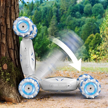 Remote Control Car Gesture Sensing RC Car Boys Toys for 6-8 Years Old Best Birthday Gifts for Kids 4WD 2.4Ghz 360° Rotating 2 Control Modes Control Transformer Toys Twist Cars